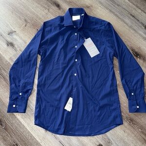 Perry Ellis 15.5”. 32/33 Men's Blue Dress Tech Shirt Slim Fit